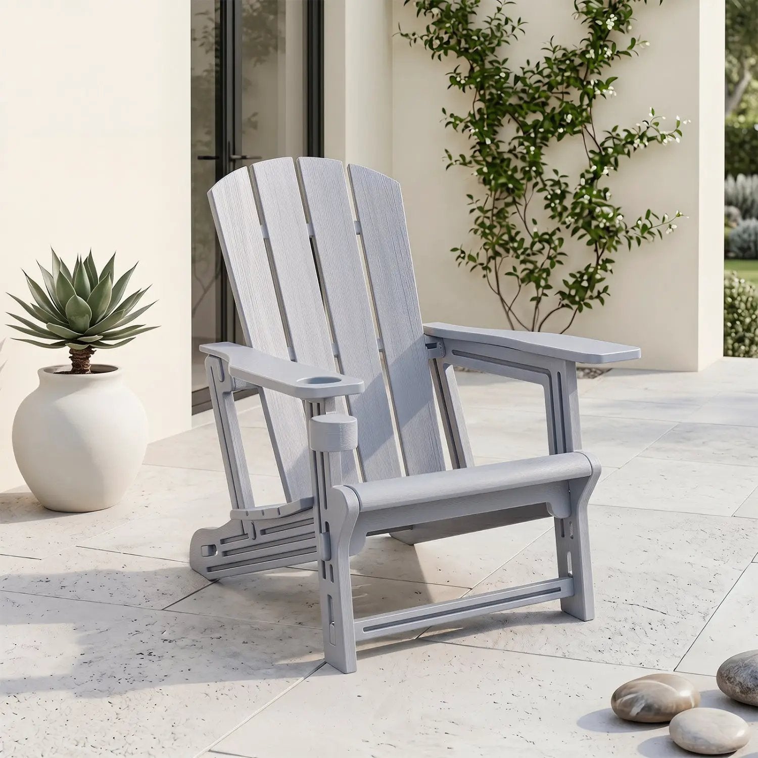 HDPE Adirondack Chair with Realistic Wood Grain by DirectDeals