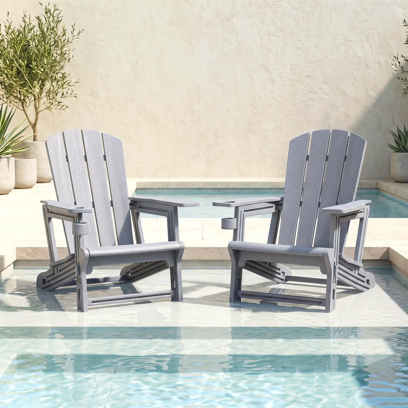 HDPE Adirondack Chair with Realistic Wood Grain by DirectDeals