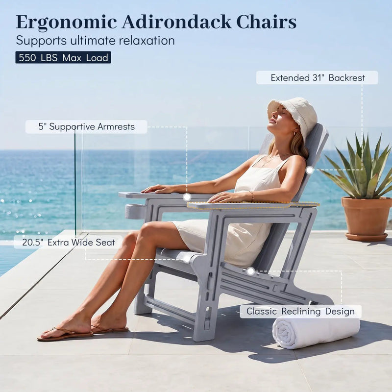 HDPE Adirondack Chair with Realistic Wood Grain by DirectDeals