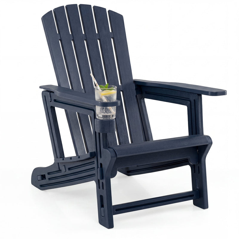 Adirondack Chair with Cup Holder - Weather-Resistant HDPE by DirectDeals