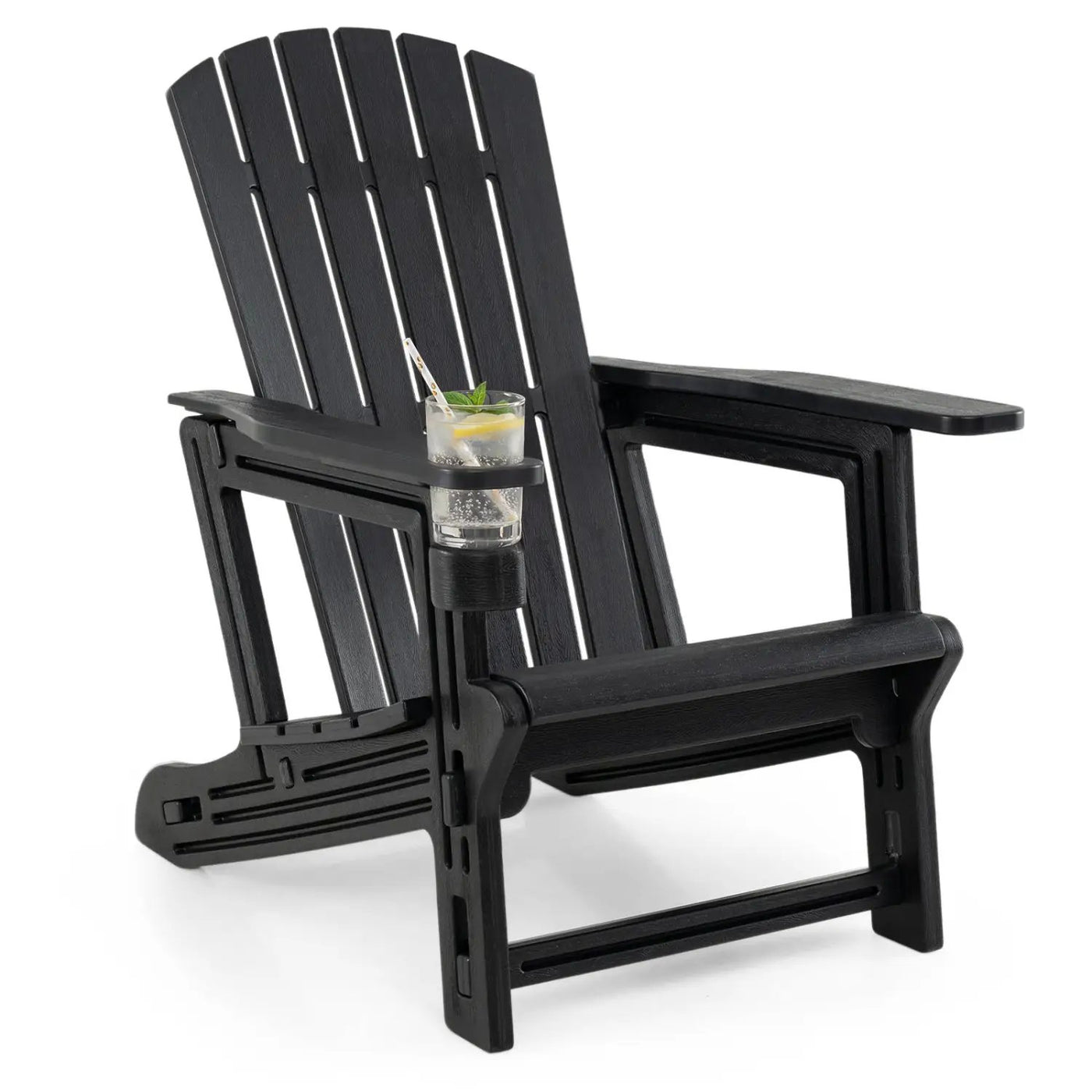 Adirondack Chair with Cup Holder - Weather-Resistant HDPE by DirectDeals