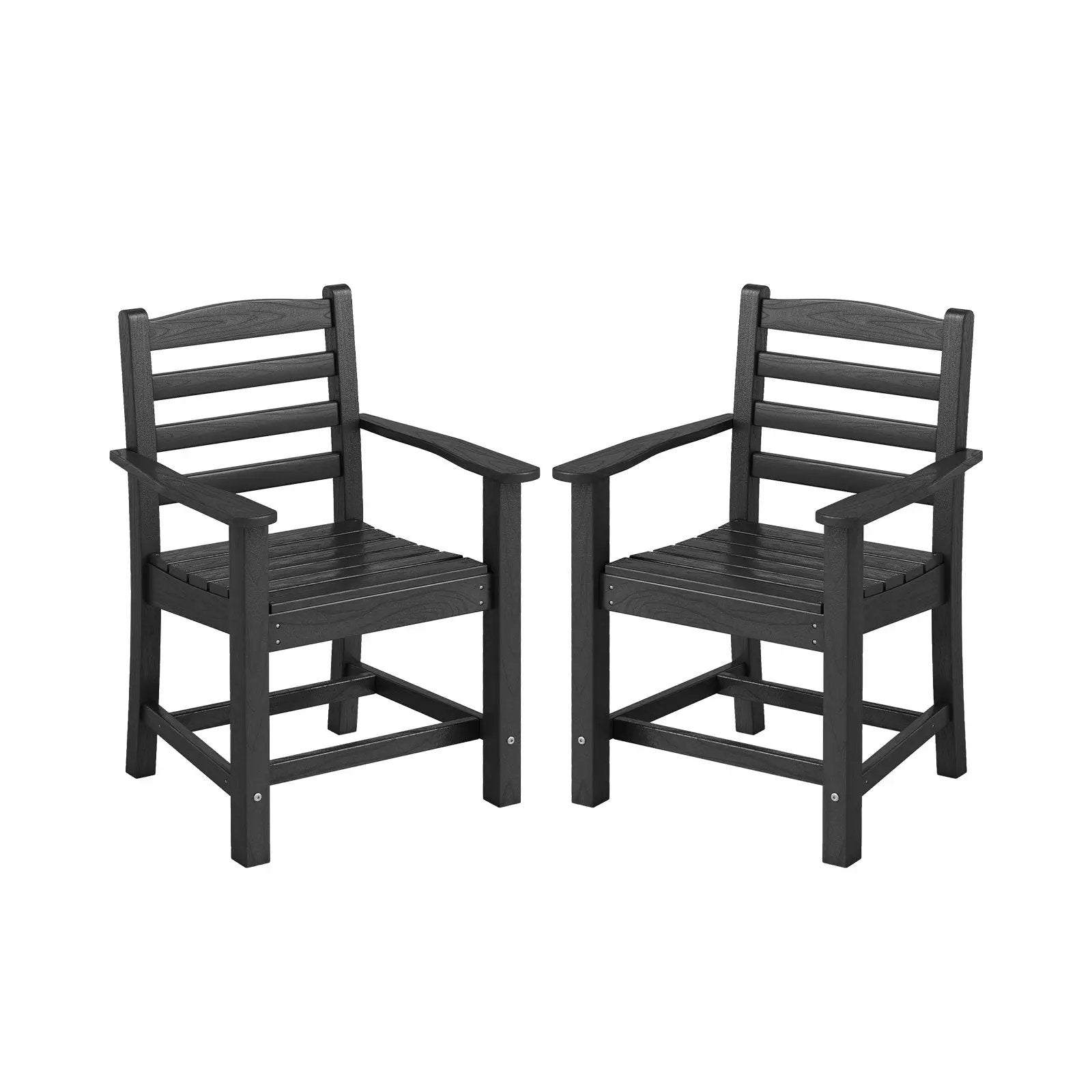 HDPE All Weather Patio Dining Chairs Set of 2 with Wide Armrests by DirectDeals
