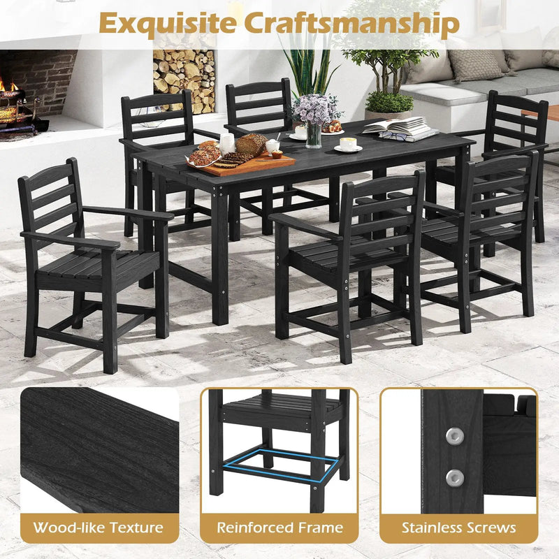 HDPE All Weather Patio Dining Chairs Set of 2 with Wide Armrests by DirectDeals