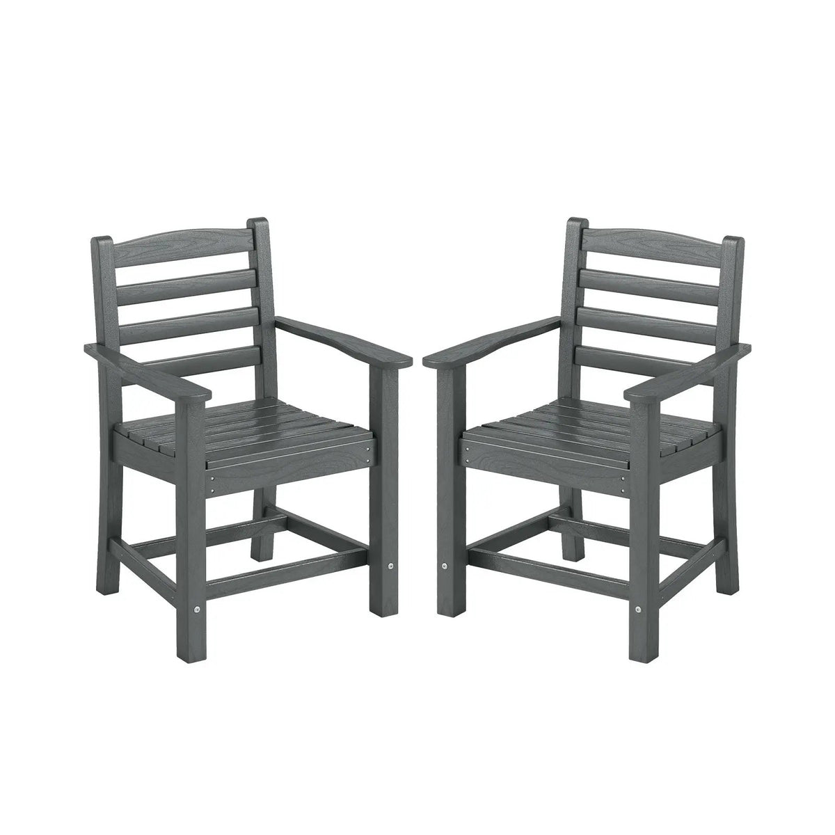 HDPE All Weather Patio Dining Chairs Set of 2 with Wide Armrests by DirectDeals