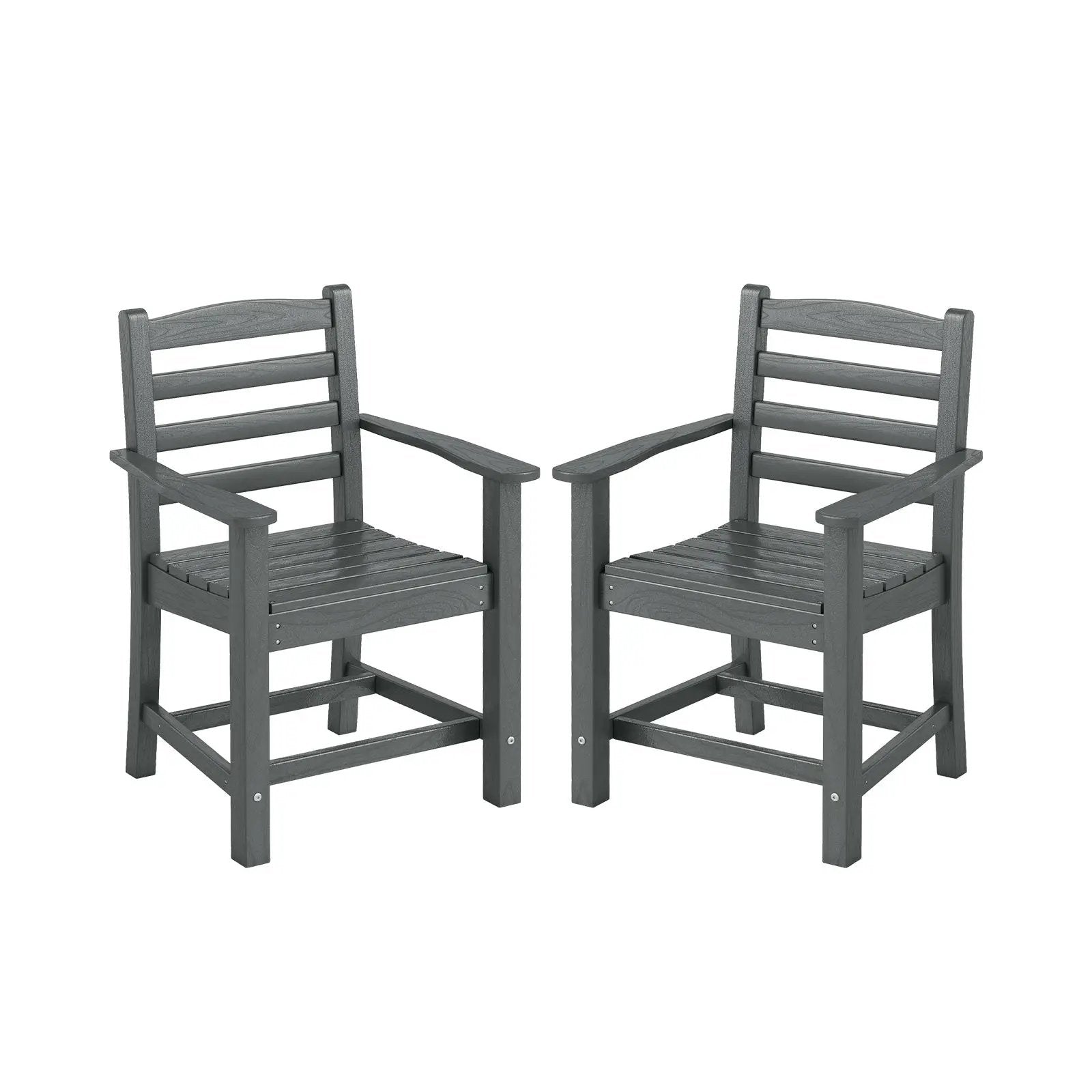 HDPE All Weather Patio Dining Chairs Set of 2 with Wide Armrests by DirectDeals