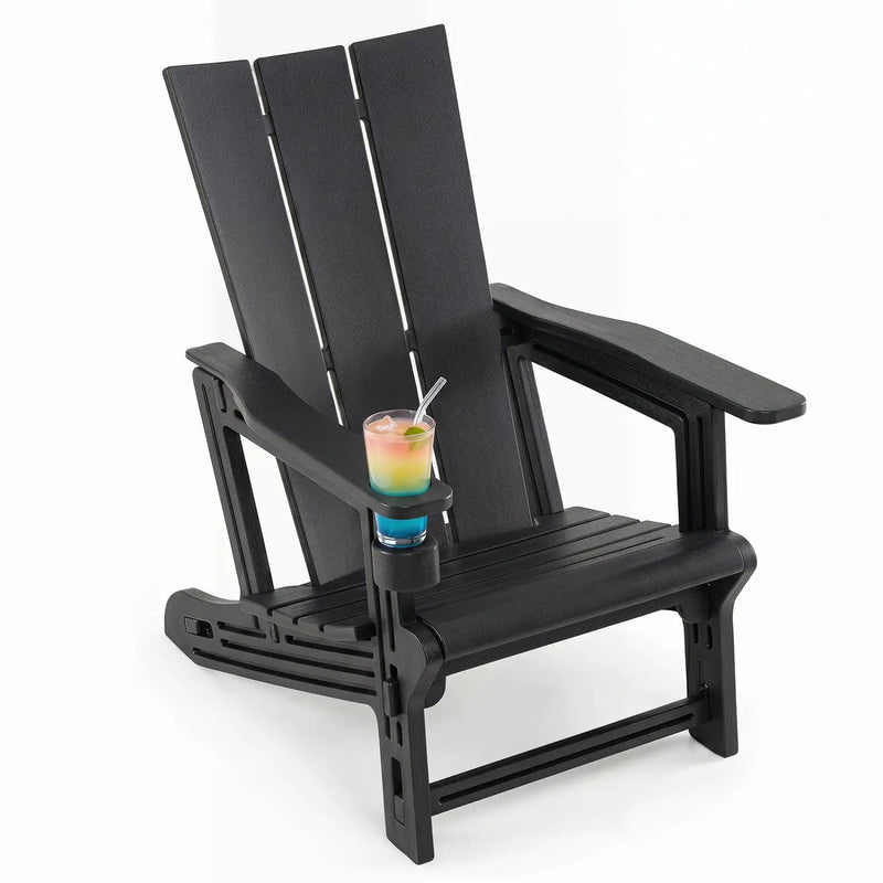 Adirondack Chair with Cup Holder - HDPE Outdoor Seating by DirectDeals