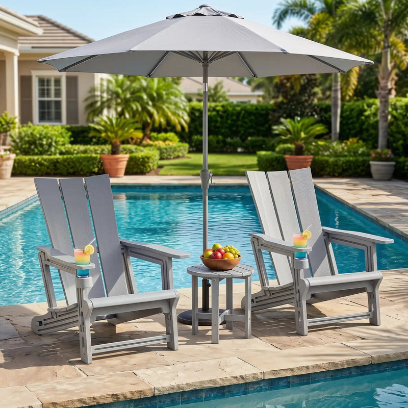 Adirondack Chair with Cup Holder - HDPE Outdoor Seating by DirectDeals