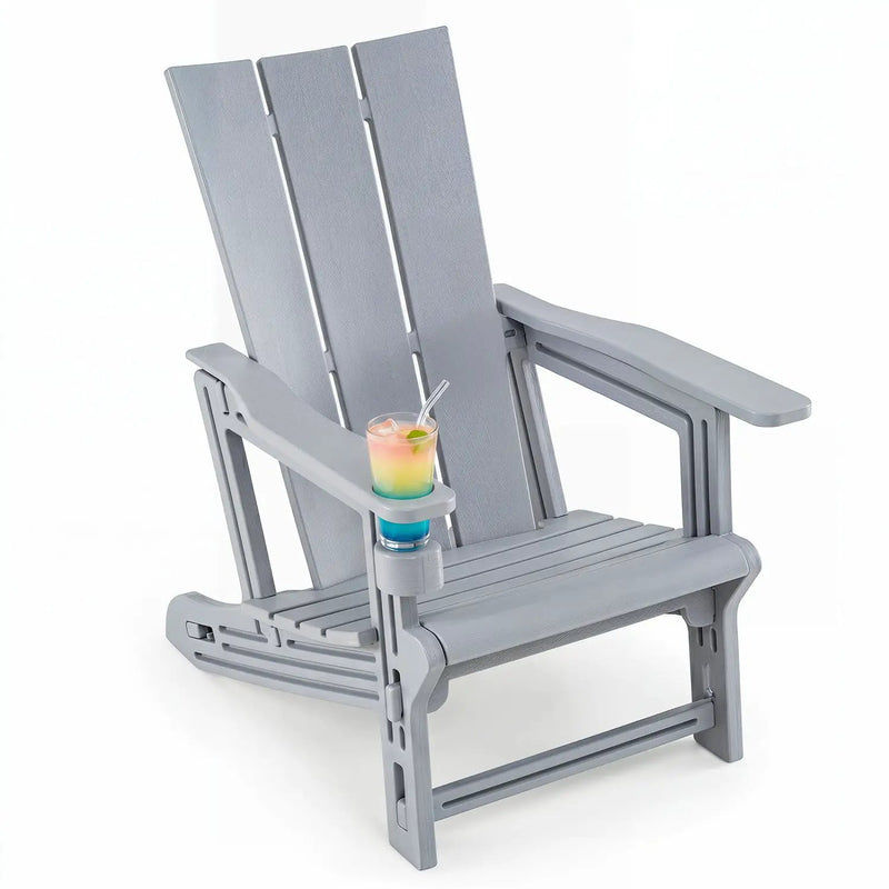 Adirondack Chair with Cup Holder - HDPE Outdoor Seating by DirectDeals