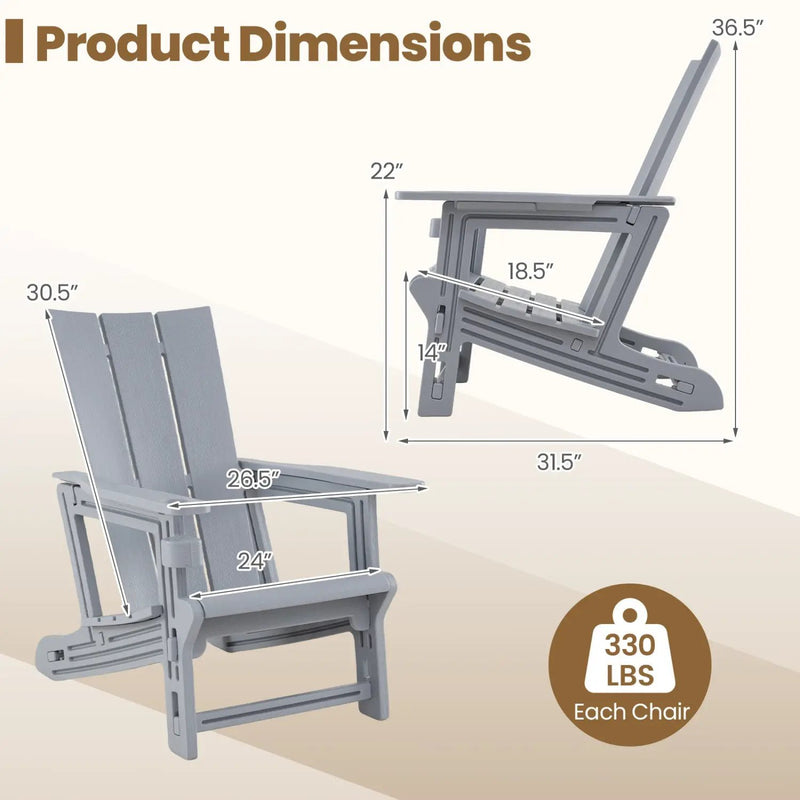 Adirondack Chair with Cup Holder - HDPE Outdoor Seating by DirectDeals