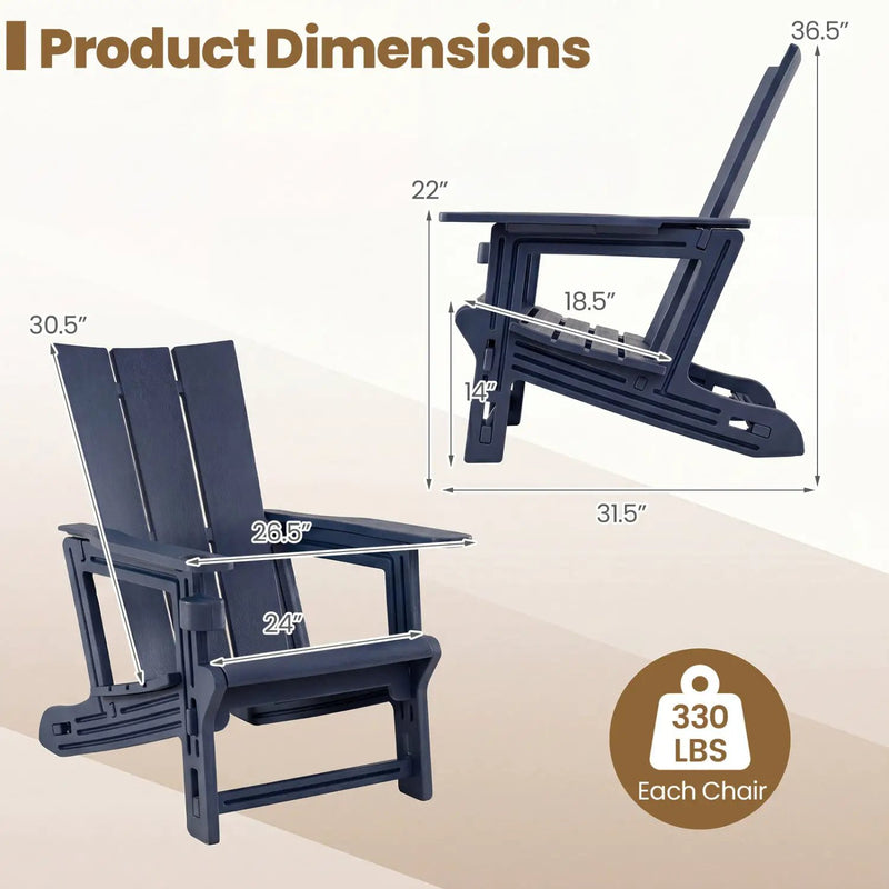 Adirondack Chair with Cup Holder - HDPE Outdoor Seating by DirectDeals