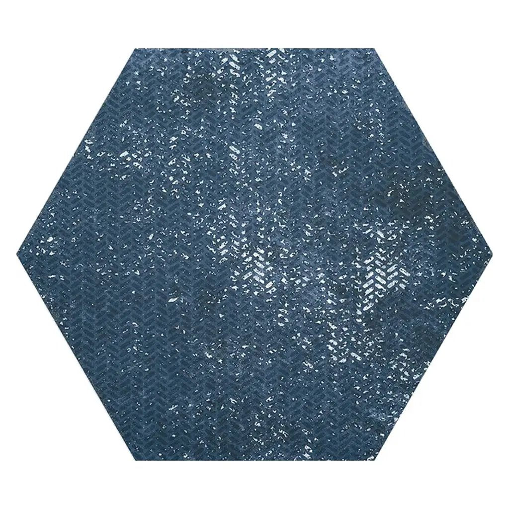 Indigo Blue 9x11 Textured Hexagon Porcelain Tile (16 pack, 8.07 sq ft/case) by Apollo Tile