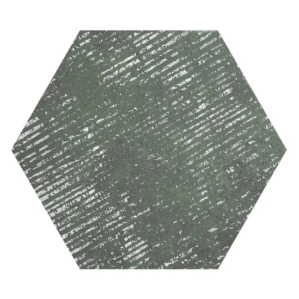 Olive Green 9x11 Textured Hexagon Porcelain Tile (16 pack, 8.07 sq ft/case) by Apollo Tile