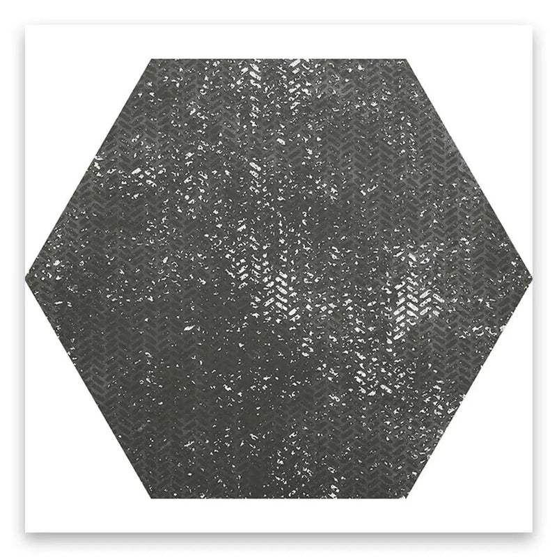Graphite Gray 9x11 Textured Hexagon Porcelain Tile (16 pack, 8.07 sq ft/case) by Apollo Tile