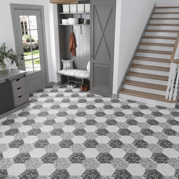 Soft Ivory-Beige 9x11 Matte Hexagon Porcelain Tile (16 pack, 8.07 sq ft/case)