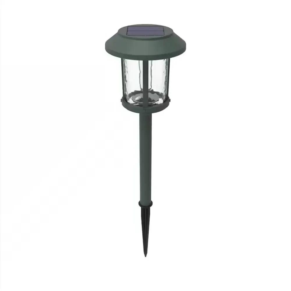 Set of 4 - Outdoor Solar LED Lights in Green with Yard Path Ground Stakes by HomePacific