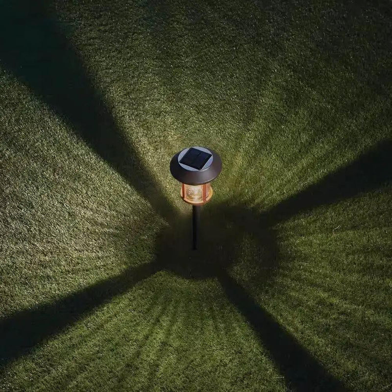 Set of 4 - Outdoor Solar LED Lights in Green with Yard Path Ground Stakes by HomePacific