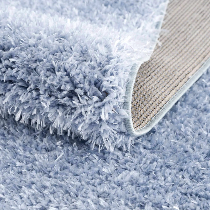 Faina Solid Aqua Shag Washable Area Rug - Clearance by Boutique Rugs