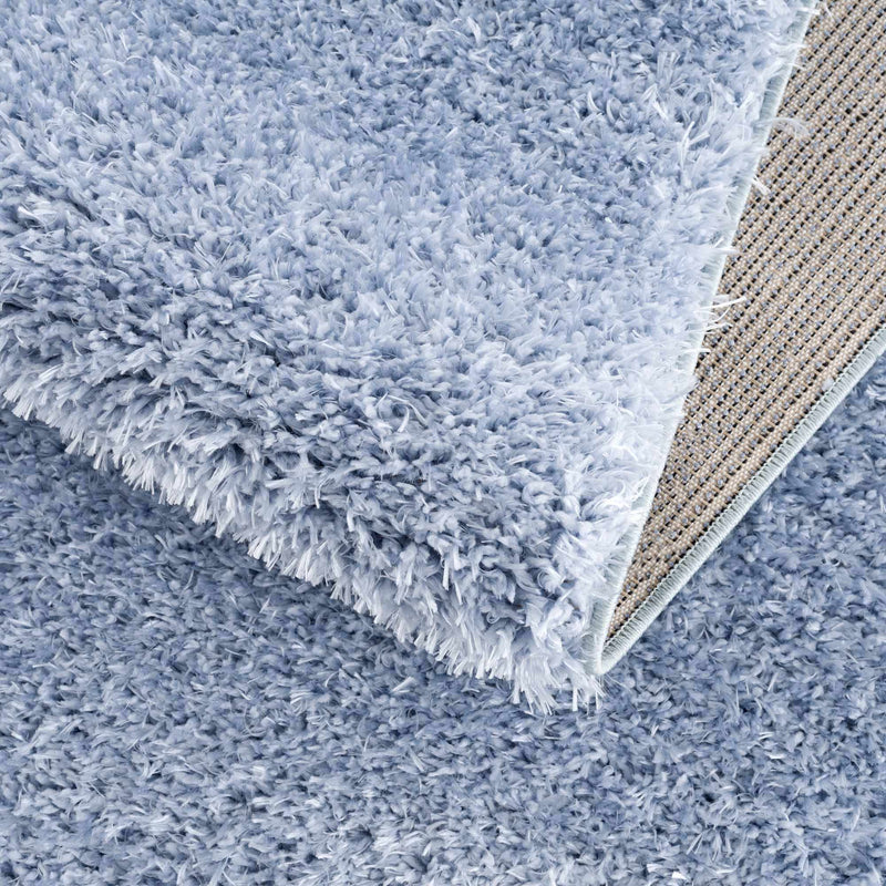 Faina Solid Aqua Shag Washable Area Rug - Clearance by Boutique Rugs