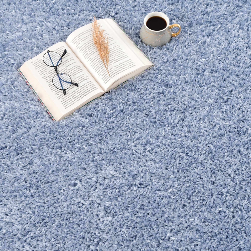 Faina Solid Aqua Shag Washable Area Rug - Clearance by Boutique Rugs