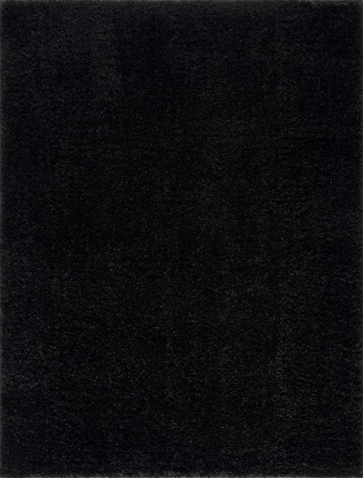 Faina Solid Black Shag Washable Area Rug - Clearance by Boutique Rugs