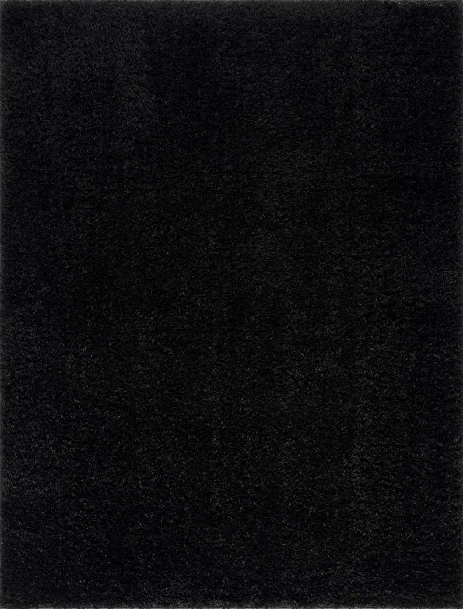 Faina Solid Black Shag Washable Area Rug - Clearance by Boutique Rugs