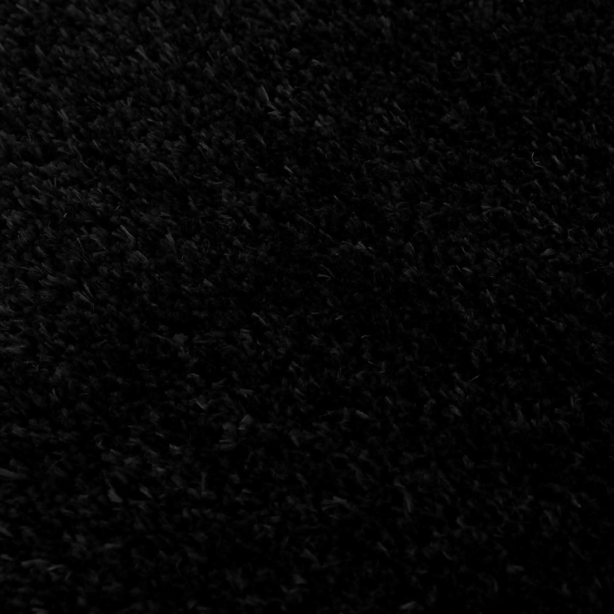 Faina Solid Black Shag Washable Area Rug - Clearance by Boutique Rugs