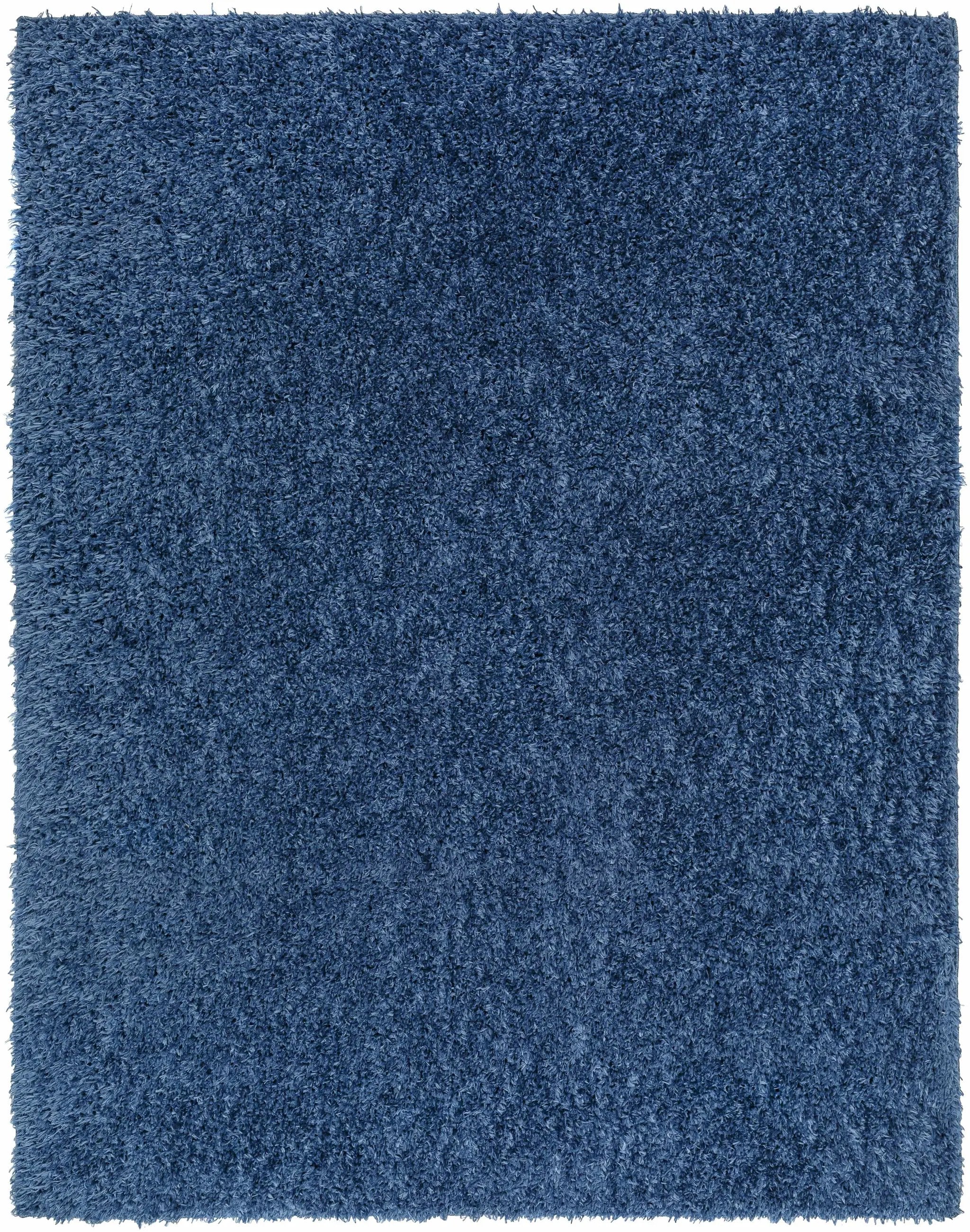 Faina Solid Dark Blue Shag Washable Area Rug - Clearance by Boutique Rugs