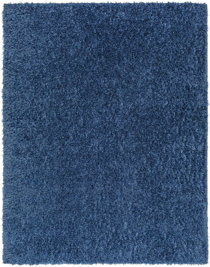 Faina Solid Dark Blue Shag Washable Area Rug - Clearance by Boutique Rugs