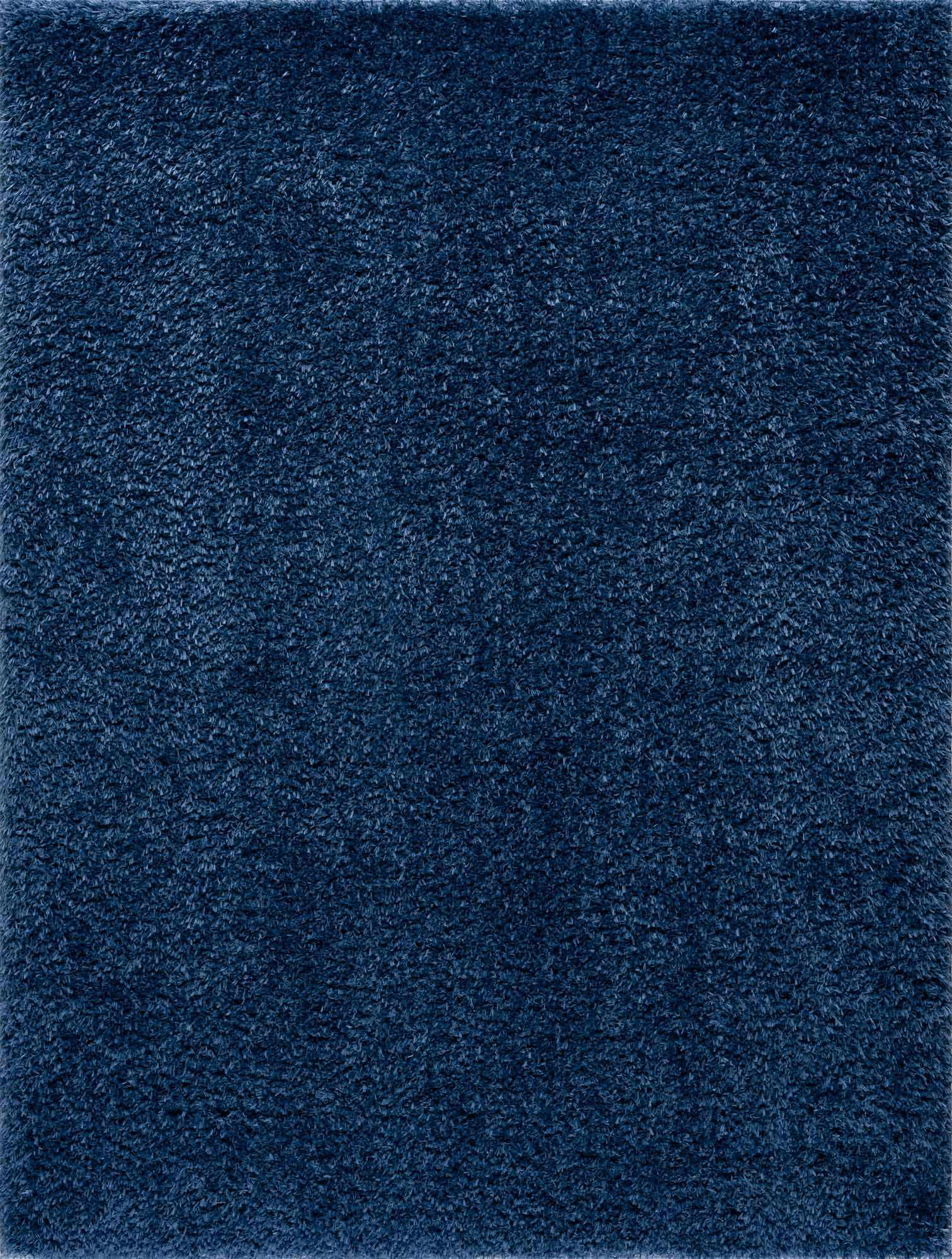 Faina Solid Dark Blue Shag Washable Area Rug - Clearance by Boutique Rugs