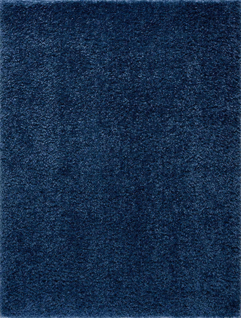 Faina Solid Dark Blue Shag Washable Area Rug - Clearance by Boutique Rugs