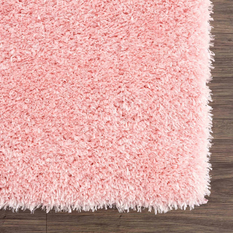 Faina Solid Pink Shag Washable Area Rug - Clearance by Boutique Rugs