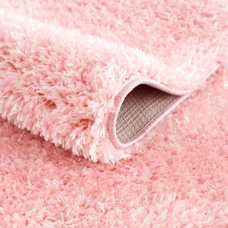 Faina Solid Pink Shag Washable Area Rug - Clearance by Boutique Rugs
