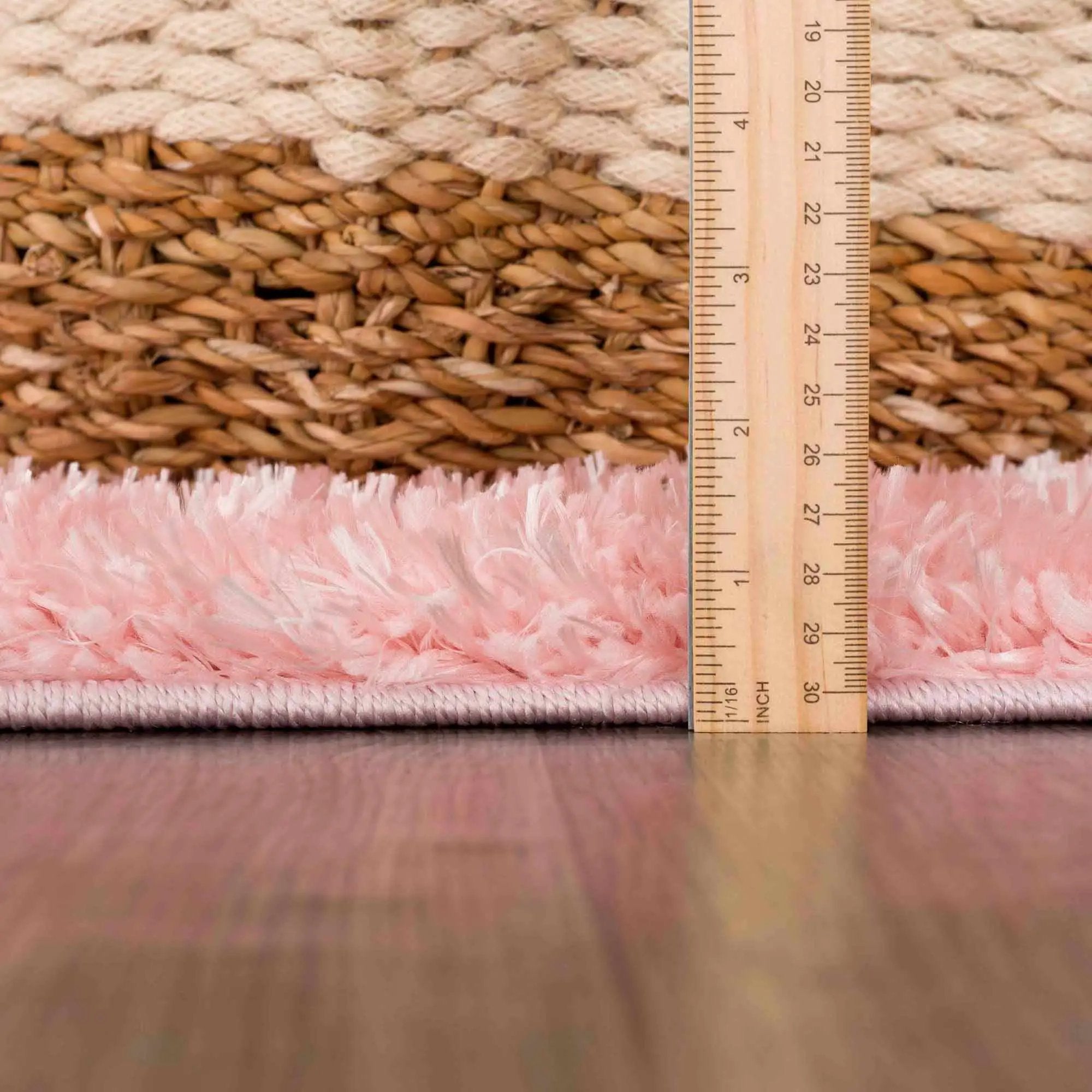 Faina Solid Pink Shag Washable Area Rug - Clearance by Boutique Rugs