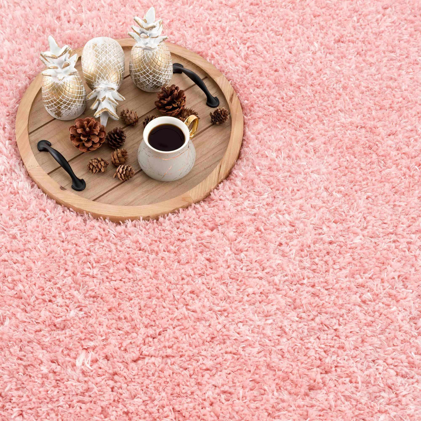 Faina Solid Pink Shag Washable Area Rug - Clearance by Boutique Rugs
