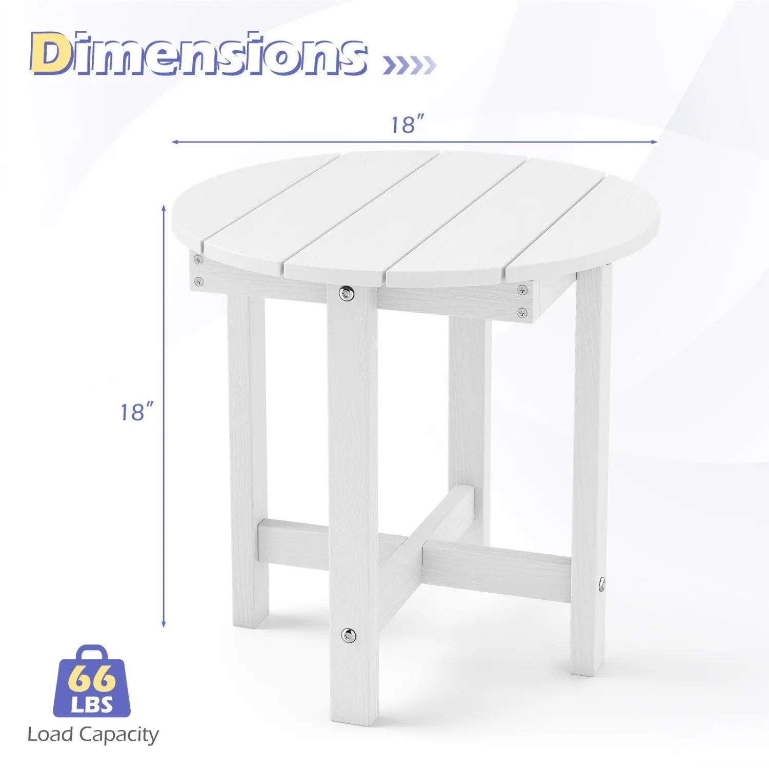 Adirondack Side Table 18x18 Weather-Resistant HIPS by DirectDeals