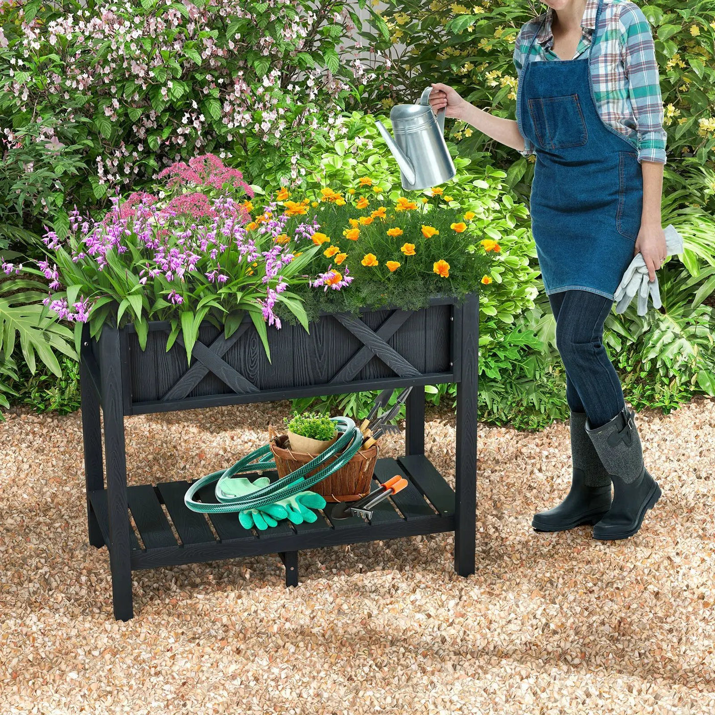 HIPS Raised Garden Bed Poly Wood Elevated Planter Box by DirectDeals