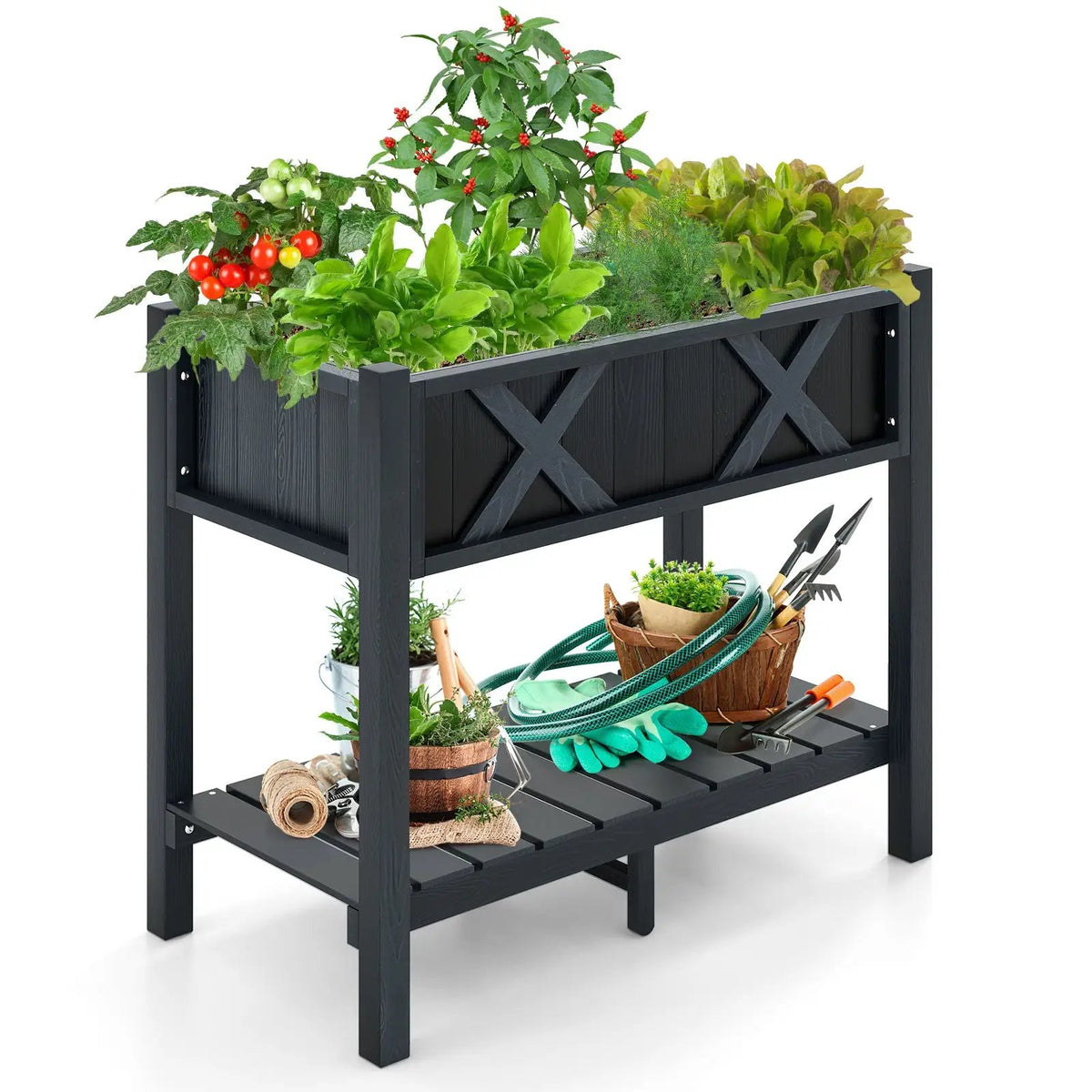HIPS Raised Garden Bed Poly Wood Elevated Planter Box by DirectDeals