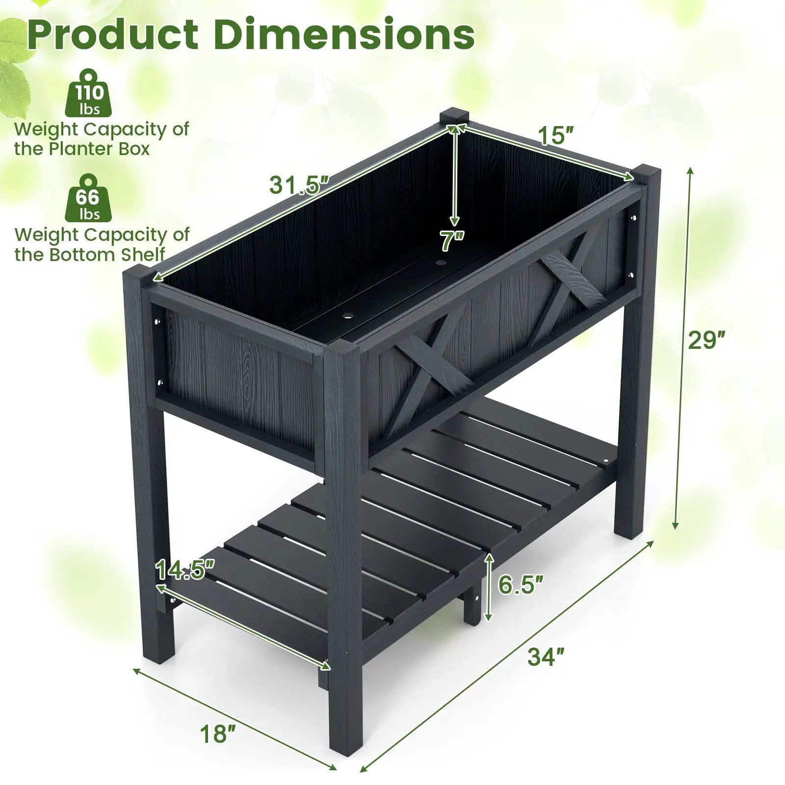 HIPS Raised Garden Bed Poly Wood Elevated Planter Box by DirectDeals