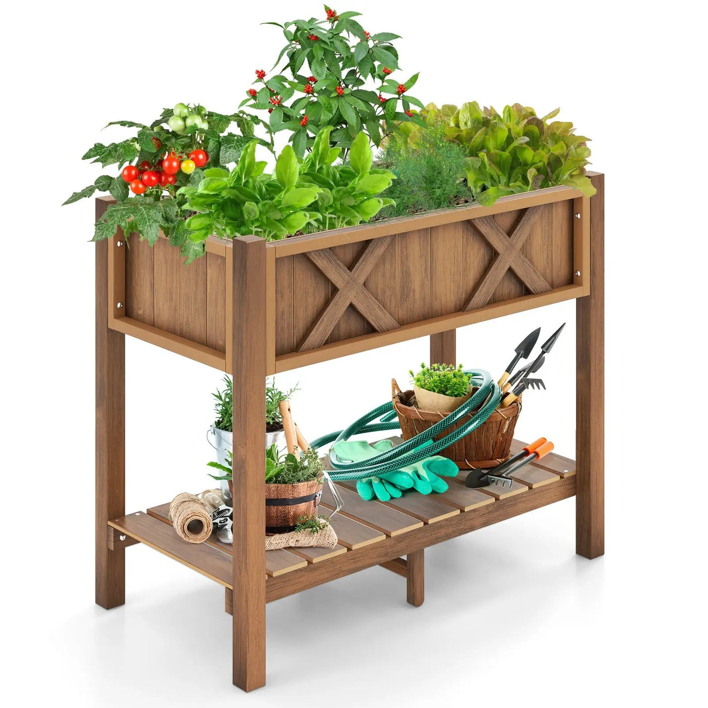 HIPS Raised Garden Bed Poly Wood Elevated Planter Box by DirectDeals