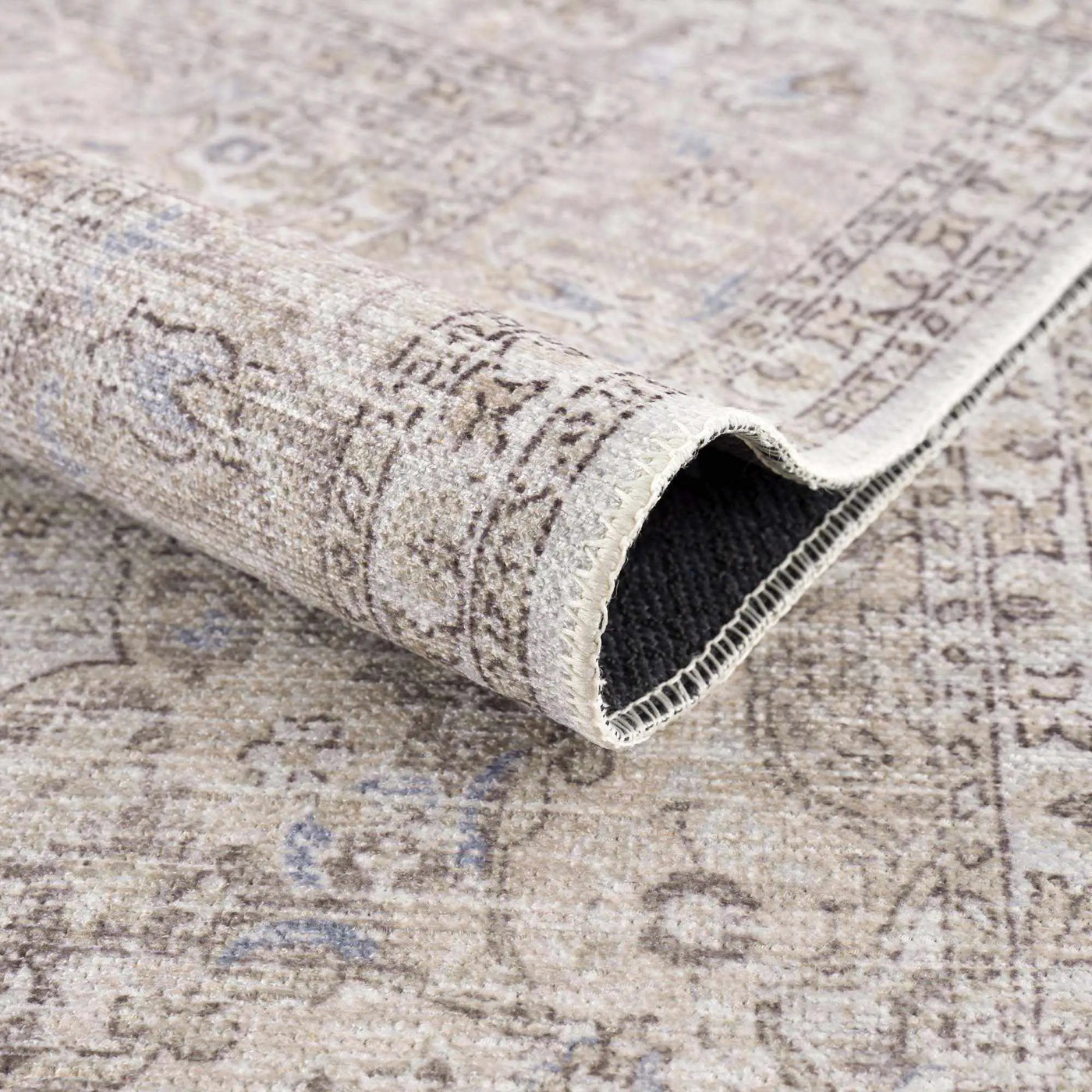 Cream Holi-2301 Washable Area Rug by Boutique Rugs