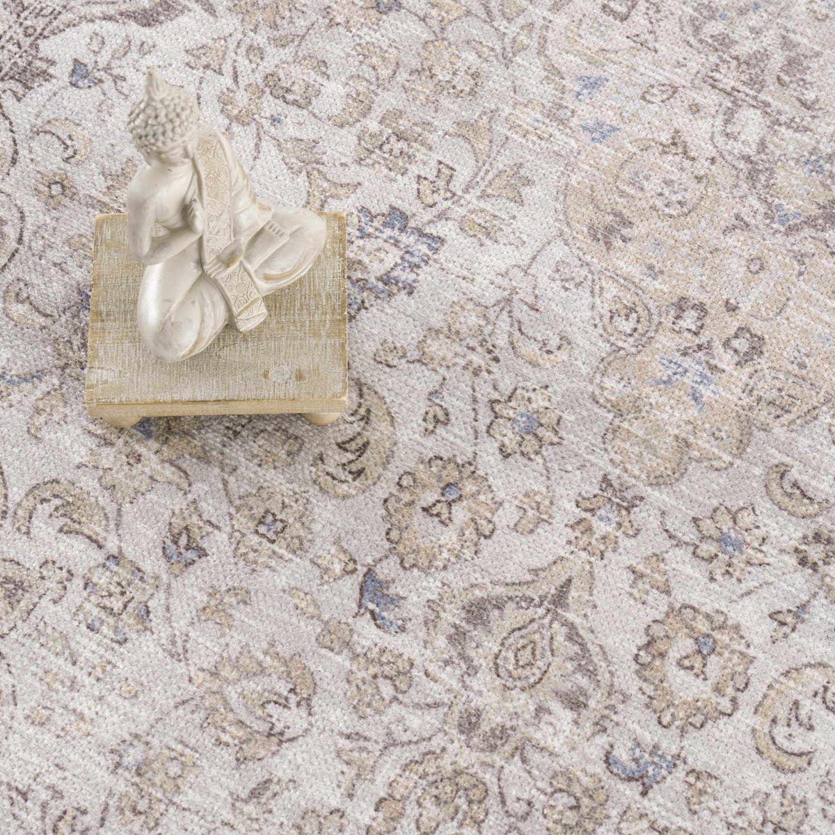 Cream Holi-2301 Washable Area Rug by Hauteloom