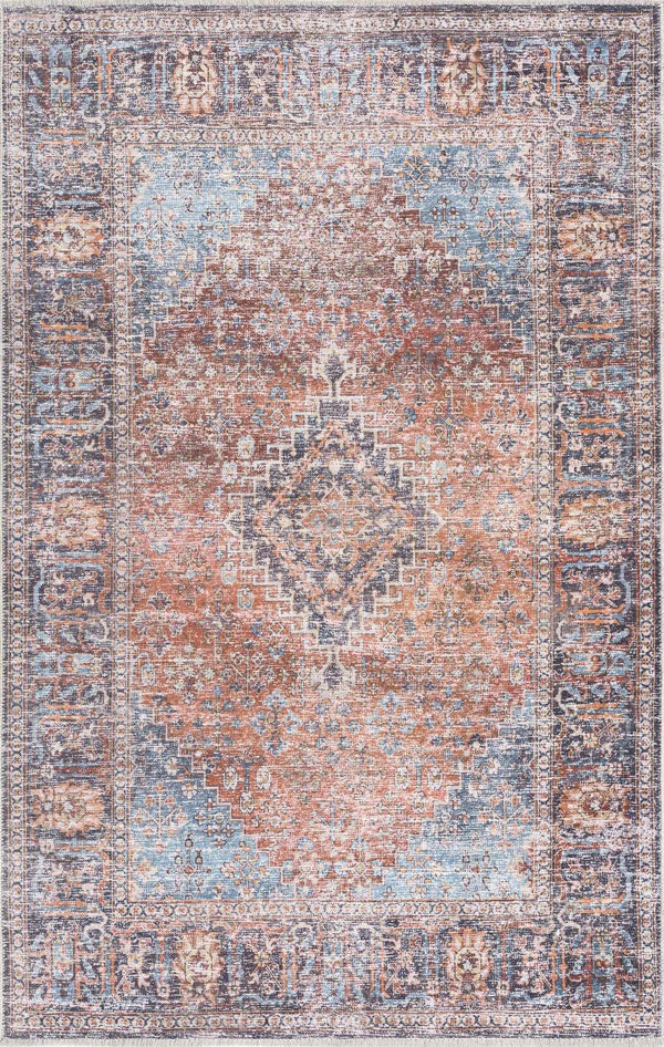Blue Burgundy Holi-2302 Washable Area Rug, photo 2 of 20