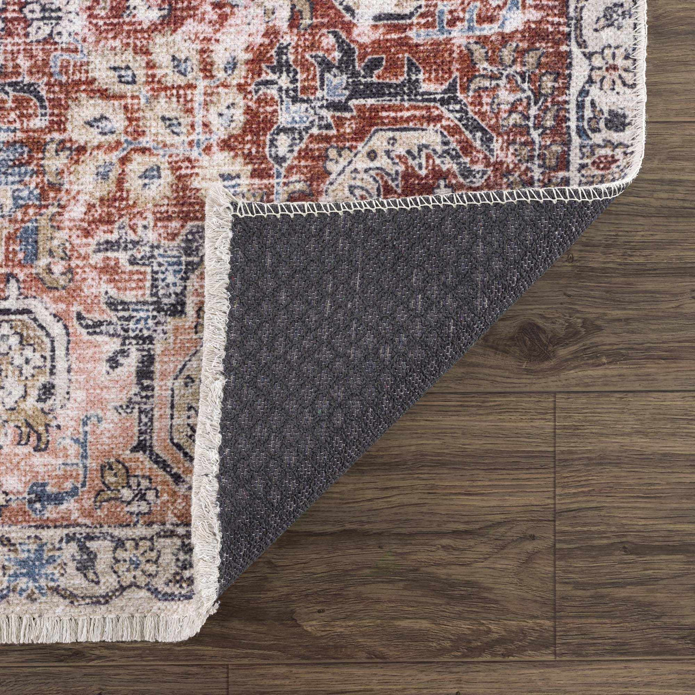 Burgundy Holi-2303 Washable Area Rug by Boutique Rugs
