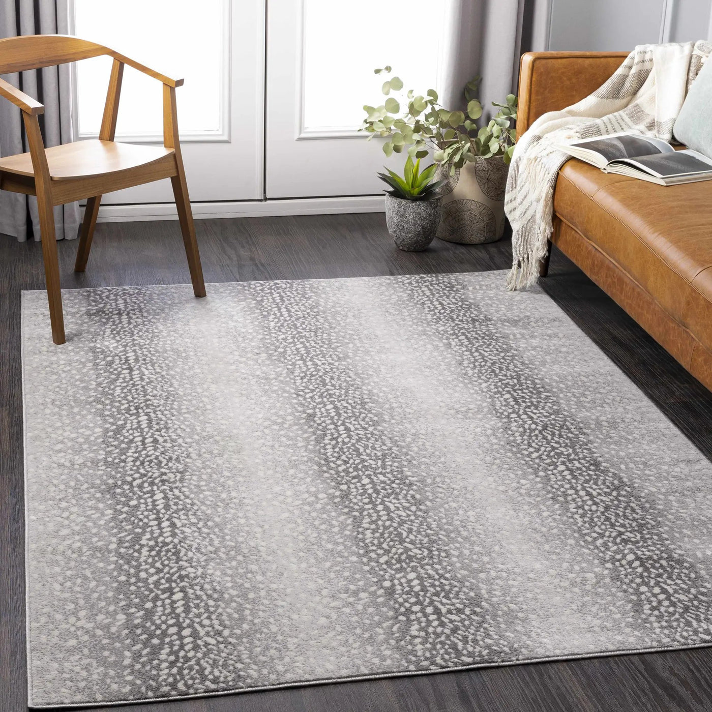 Pointblank Black&Gray Antelope Print Rug by Boutique Rugs