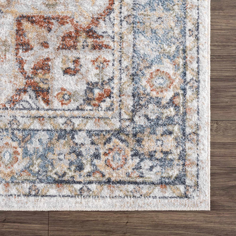 Akram Gray & Orange Washable Area Rug - Clearance by Boutique Rugs
