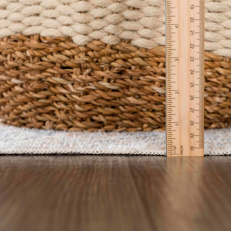 Akram Gray & Orange Washable Area Rug - Clearance by Boutique Rugs