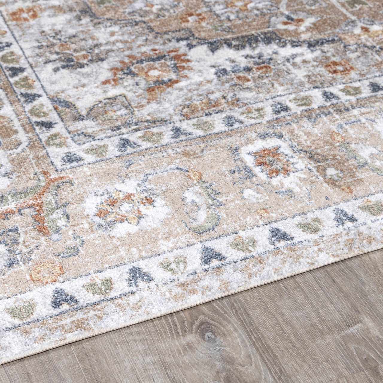 Hiti Beige Flat Pile Washable Rug by Boutique Rugs