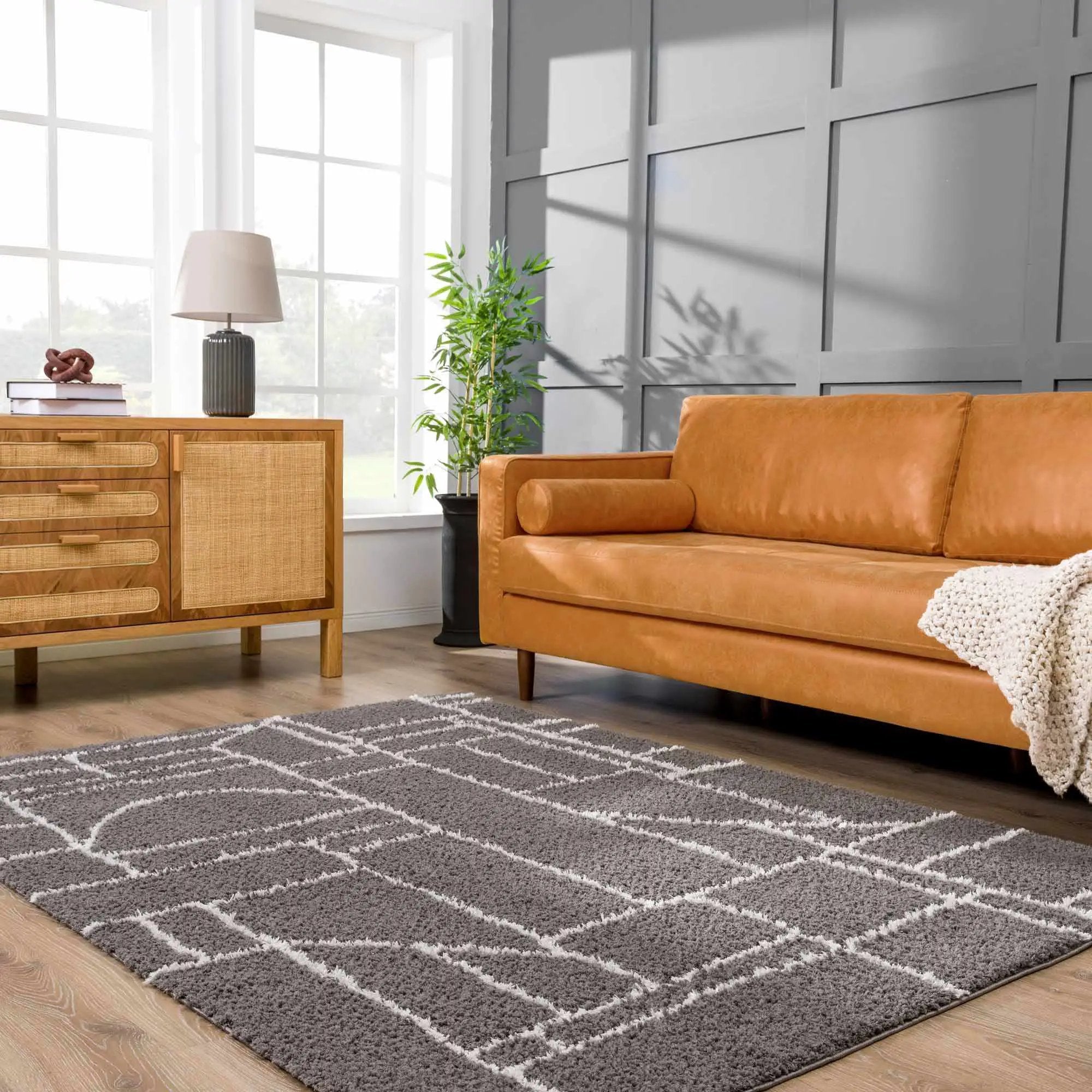 Andia Charcoal Area Rug - Clearance by Boutique Rugs