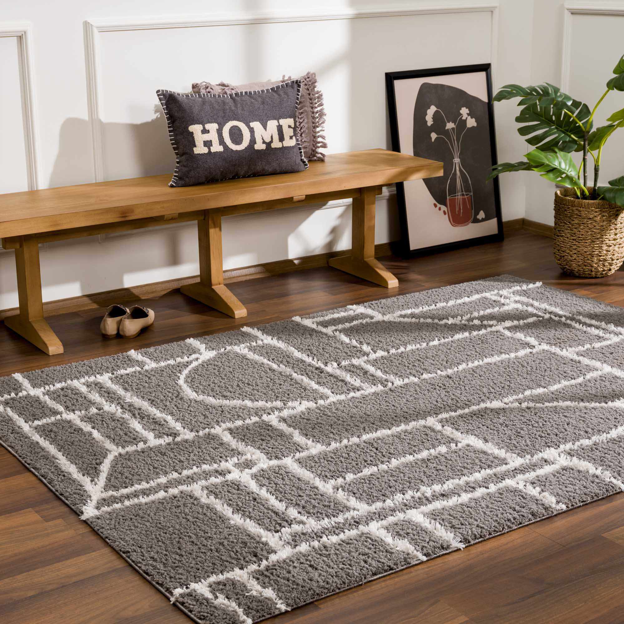 Andia Charcoal Area Rug - Clearance by Boutique Rugs