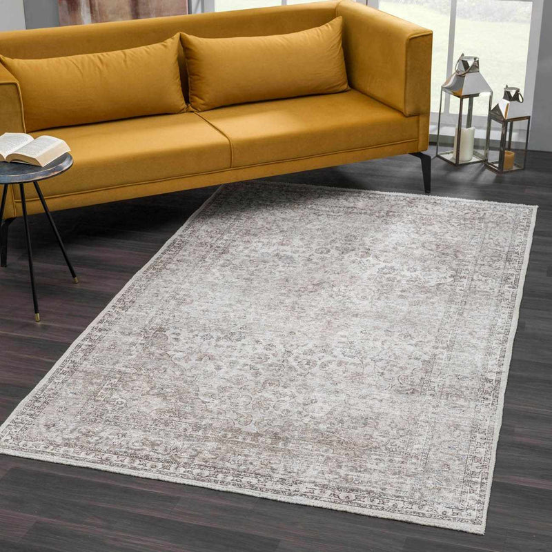 Cream Holi-2301 Washable Area Rug by Boutique Rugs